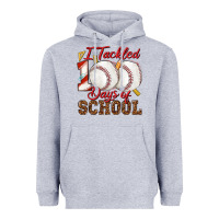 Heather Grey i tackled 100days of school baseball Heavyweight Hoodie - texasbilliewilder