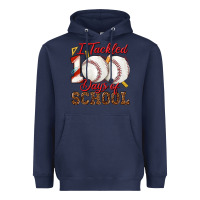 Navy i tackled 100days of school baseball Heavyweight Hoodie - texasbilliewilder
