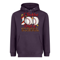 Plum i tackled 100days of school baseball Heavyweight Hoodie - texasbilliewilder