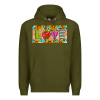 Army Green love and sunflower with pen and apple license plate template Premium Hoodie - Artiststas