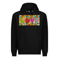 Black love and sunflower with pen and apple license plate template Premium Hoodie - Artiststas