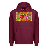 Burgundy love and sunflower with pen and apple license plate template Premium Hoodie - Artiststas
