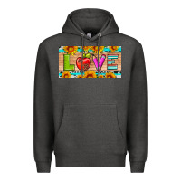 Charcoal Heather love and sunflower with pen and apple license plate template Premium Hoodie - Artiststas