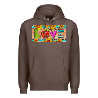 Coffee love and sunflower with pen and apple license plate template Premium Hoodie - Artiststas