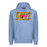 Colony Blue love and sunflower with pen and apple license plate template Premium Hoodie - Artiststas