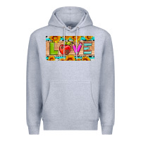 Heather Grey love and sunflower with pen and apple license plate template Premium Hoodie - Artiststas