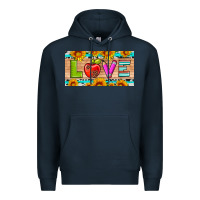 Navy love and sunflower with pen and apple license plate template Premium Hoodie - Artiststas
