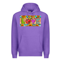 Purple love and sunflower with pen and apple license plate template Premium Hoodie - Artiststas