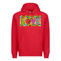 Red love and sunflower with pen and apple license plate template Premium Hoodie - Artiststas