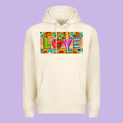 Love And Sunflower With Pen And Apple License Plate Template Premium Hoodie Designed By Artiststas