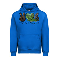 Cobalt Peace Love Chimpanzee Urban Hoodie - LillyAllenDesigns