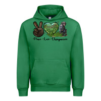 Emerald Peace Love Chimpanzee Urban Hoodie - LillyAllenDesigns