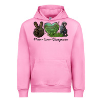Fuchsia Pink Peace Love Chimpanzee Urban Hoodie - LillyAllenDesigns