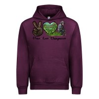 Mauve Wine Peace Love Chimpanzee Urban Hoodie - LillyAllenDesigns