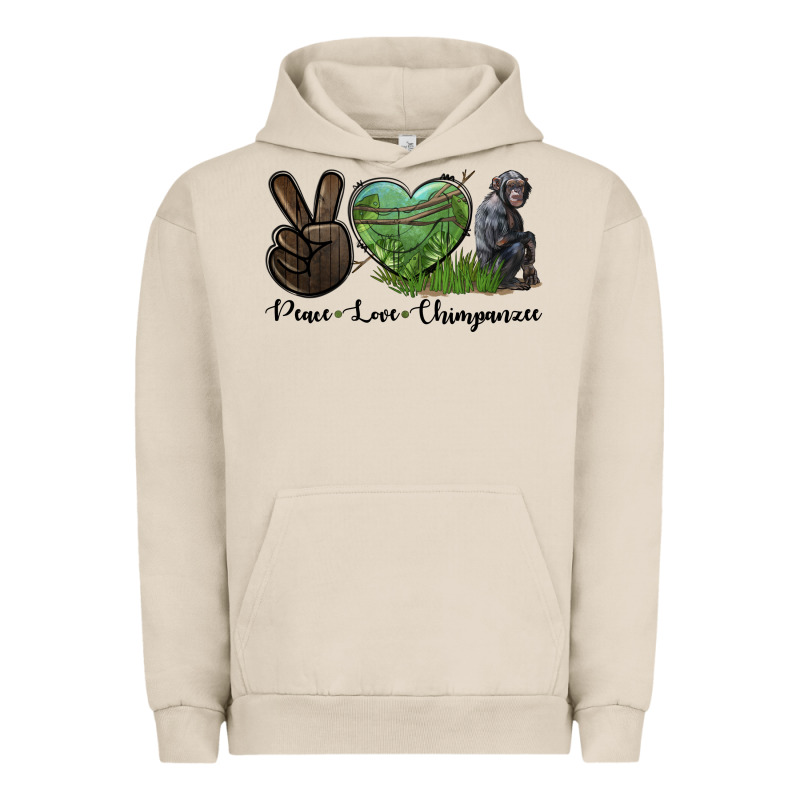 Peace Love Chimpanzee Urban Hoodie by LillyAllenDesigns | Teevron