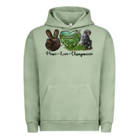 Pigment Oil Green Peace Love Chimpanzee Urban Hoodie - LillyAllenDesigns