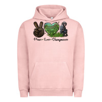 Pigment Salmon Peace Love Chimpanzee Urban Hoodie - LillyAllenDesigns