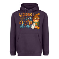 Plum leggins leaves and lattes Heavyweight Hoodie - Zillion Design Studio