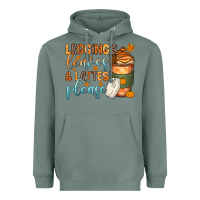 Sage leggins leaves and lattes Heavyweight Hoodie - Zillion Design Studio