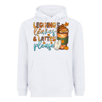 White leggins leaves and lattes Heavyweight Hoodie - Zillion Design Studio