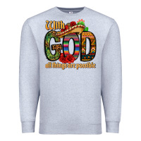 Heather Grey with god all things are possible Premium Sweatshirt - CTS Tumbler Store