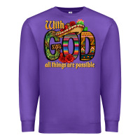 Purple with god all things are possible Premium Sweatshirt - CTS Tumbler Store