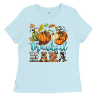 Baby Blue thankful mama Ladies Tee - BarkalooDesign