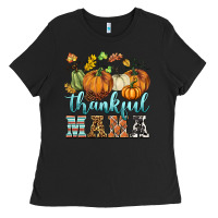 Black thankful mama Ladies Tee - BarkalooDesign