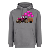 Storm valentine's day pink tractor with pin heart balloons Heavyweight Hoodie - RanaPortraitStore