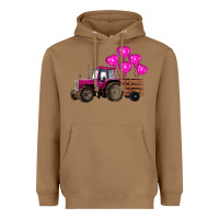 Toasted Coconut valentine's day pink tractor with pin heart balloons Heavyweight Hoodie - RanaPortraitStore