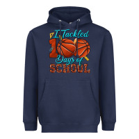Navy i tackled 100days of school basketball Heavyweight Hoodie - texasbilliewilder