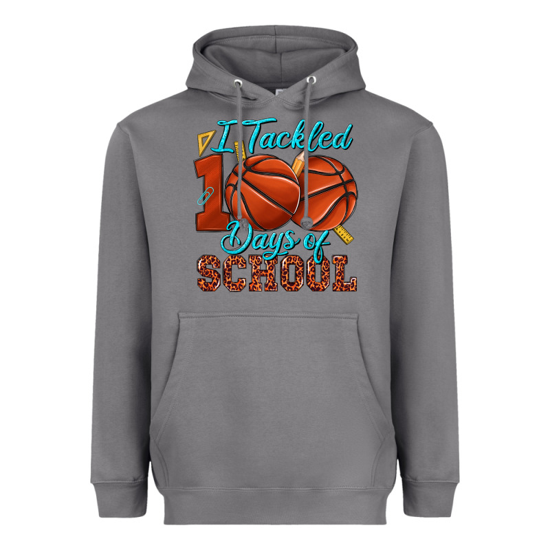 I Tackled 100days Of School Basketball Heavyweight Hoodie by texasbilliewilder | Teevron