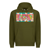 Army Green hippie and daisys license plate template Premium Hoodie - Artiststas