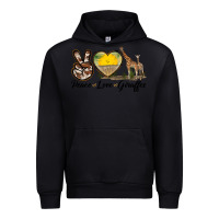 Black Peace Love Giraffes Urban Hoodie - LillyAllenDesigns