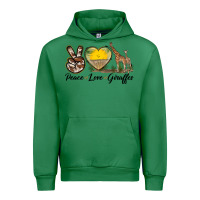 Emerald Peace Love Giraffes Urban Hoodie - LillyAllenDesigns