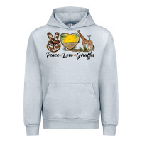 Heather Grey Peace Love Giraffes Urban Hoodie - LillyAllenDesigns