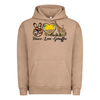 Pigment Burro Peace Love Giraffes Urban Hoodie - LillyAllenDesigns