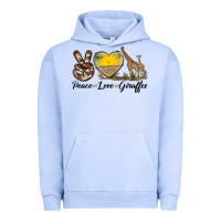 Pigment Grape Ice Peace Love Giraffes Urban Hoodie - LillyAllenDesigns