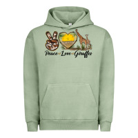 Pigment Oil Green Peace Love Giraffes Urban Hoodie - LillyAllenDesigns