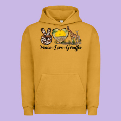 Peace Love Giraffes Urban Hoodie Designed By Lillyallendesigns