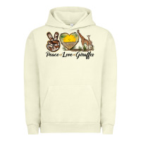 Pigment Pistachio Peace Love Giraffes Urban Hoodie - LillyAllenDesigns