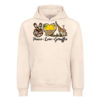 Sandshell Peace Love Giraffes Urban Hoodie - LillyAllenDesigns