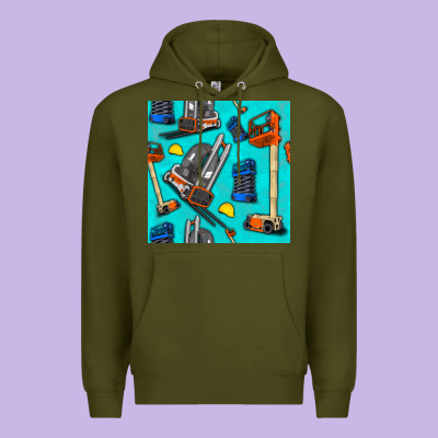 Construction Vehicles Premium Hoodie Designed By Bundleandbundleshop