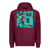 Burgundy construction vehicles Premium Hoodie - BundleAndBundleShop