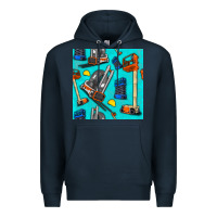 Navy construction vehicles Premium Hoodie - BundleAndBundleShop