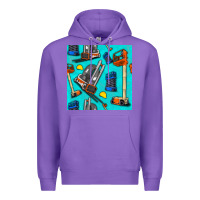 Purple construction vehicles Premium Hoodie - BundleAndBundleShop