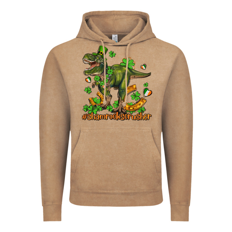 Shamrockscrusher T Rex And Horseshoe Vintage Hoodie by AdoDesignShop | Teevron