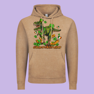 Shamrockscrusher T Rex And Horseshoe Vintage Hoodie Designed By Adodesignshop