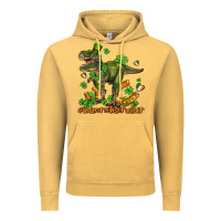 Vintage Mustard shamrockscrusher t rex and horseshoe Vintage Hoodie - AdoDesignShop