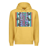 Antique Gold groovy with flowers and Butterflies Premium Hoodie - Artiststas
